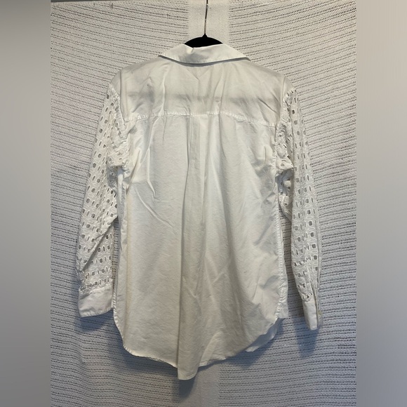 LOFT White Cuffed Sleeve Button Down Shirt - Picture 2 of 5